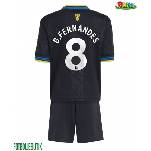 Manchester United Bruno Fernandes #8 Tredjeställ Barn 2025-26 Kortärmad (+ Korta byxor)